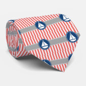 コーラル航海の帆船ストライプ ネクタイ (ロール)