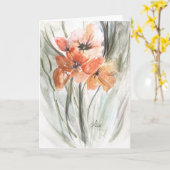 コーラル花模様マザーズデイカード カード (黄色い花)