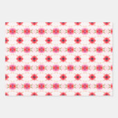 コーラル赤と白 ラッピングペーパーシート (正面)