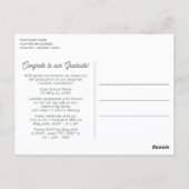 コーラル赤面レッドセージ緑の卒業発表 ポストカード (裏面)