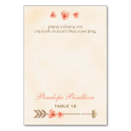 コーラル金ゴールドボーホアローバラDIYテント座席表 テーブルナンバー