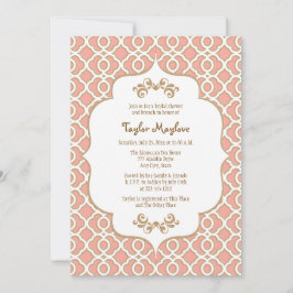 コーラル金ゴールドモロッコブライダルシャワー招待状 招待状