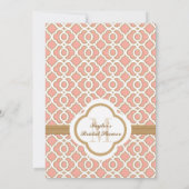 コーラル金ゴールドモロッコブライダルシャワー招待状 招待状 (裏面)