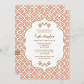 コーラル金ゴールドモロッコブライダルシャワー招待状 招待状 (正面/裏面)