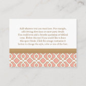 コーラル金ゴールドモロッコ披露宴エンクロージャカード エンクロージャーカード (裏面)