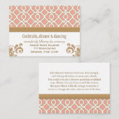 コーラル金ゴールドモロッコ披露宴エンクロージャカード エンクロージャーカード (正面/裏面)