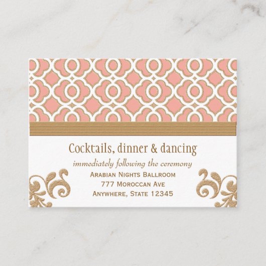 コーラル金ゴールドモロッコ披露宴エンクロージャカード エンクロージャーカード (正面)