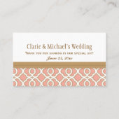 コーラル金ゴールドモ結婚ロッコズテーブルプレイス プレイスカード (裏面)