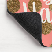 コーラル金ゴールド水玉模様ズホワイトビーハッピーホテル マウスパッド (コーナー)