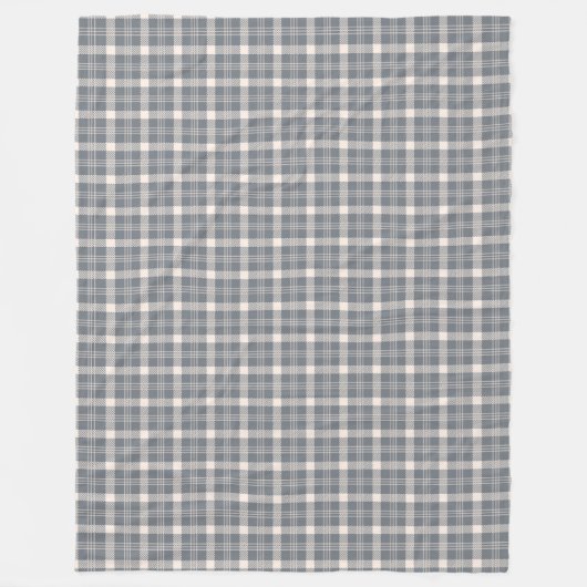 コーラル魅力的とグレーブランケットと格子付きデザイン フリースブランケット (正面)