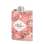 コーラル鮮やかフローラルパタパーソナライズされたーン フラスク (左)