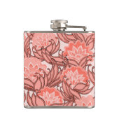 コーラル鮮やかフローラルパタパーソナライズされたーン フラスク (裏面)
