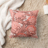 コーラル鮮やかフローラル模様 クッション (ブランケット)