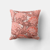 コーラル鮮やかフローラル模様 クッション (裏面)