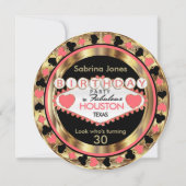 コーラル00歳の誕生日パーティー- DIYシティ&州 招待状 (正面)