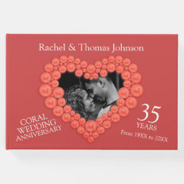 コーラル35結婚周年記念写真ハート ゲストブック