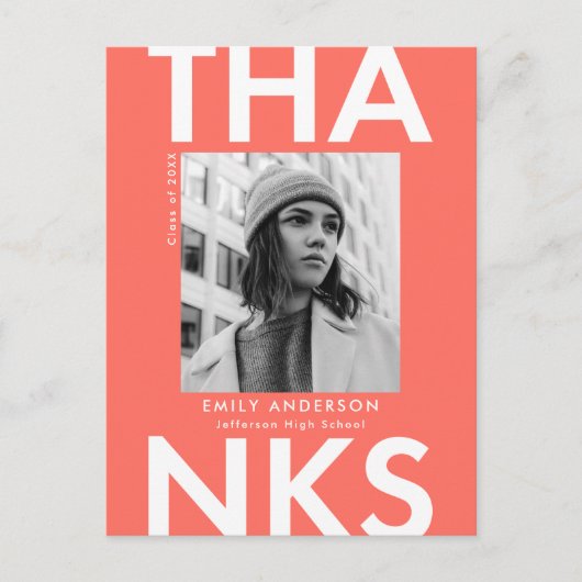 コーラル |はっきりした写真卒業 ポストカード (正面)