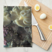 コーラル、アギンコート素晴らし礁、バリアリーフ、 キッチンタオル (四つ折り)