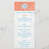 コーラル、アクア、グレーダマスクのメニュモノグラムのー メニュー (正面)