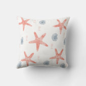 コーラル・アンド・ネイビー・シーシェル クッション (裏面)