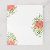 コーラル&イエローローズブーケ プレイスカード (外部開封)