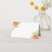 コーラル&イエローローズブーケ プレイスカード (裏面)