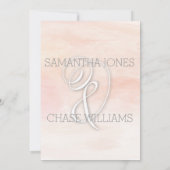 コーラル ウォーターカラー モダン ウェディング 招待状 (裏面)