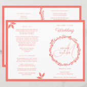 コーラル・ウッシ結婚ー式折り畳みプログラム (正面/裏面)