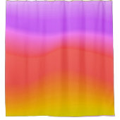 コーラル、オレンジ、バイオレット・ドーンの空グラデーション シャワーカーテン (正面)