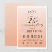 コーラル オンブレ | 結婚記念日 招待状 (正面/裏面)