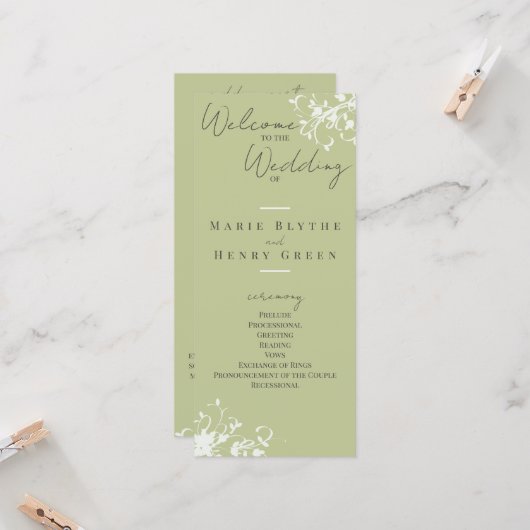 コーラル&クリームフィリグラントウェディングプログラム (正面/裏面インサイチュ)