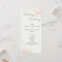 コーラル&クリームフィリグラントウェディングプログラム