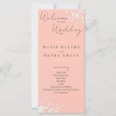 コーラル&クリームフィリグラントウェディングプログラム (正面)