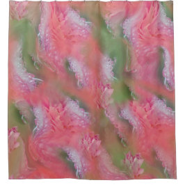 コーラル、グラス&牡丹ピンク開花 シャワーカーテン