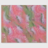 コーラル、グラス&牡丹ピンク開花 ラッピングペーパー (フラット)