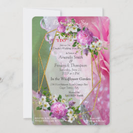 コーラル、グラス&牡丹ピンク開花 招待状