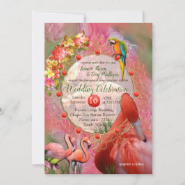 コーラル、グラス&牡丹ピンク開花 招待状