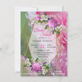 コーラル、グラス&牡丹ピンク開花 招待状