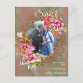 コーラル、グラス&牡丹ピンク開花 案内ポストカード (正面)