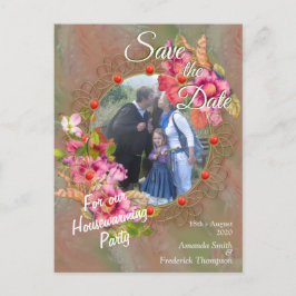 コーラル、グラス&牡丹ピンク開花 案内ポストカード