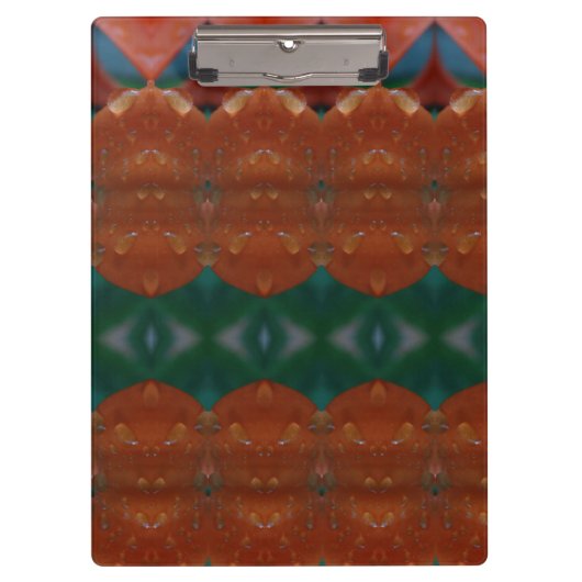 コーラル&グリーンイカット クリップボード (正面)