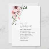 コーラル&グリーンウォーター色フローラ結婚式招待状 招待状 (正面)