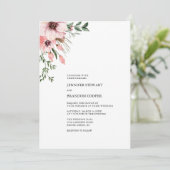 コーラル&グリーンウォーター色フローラ結婚式招待状 招待状 (スタンド正面)