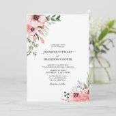 コーラル&グリーンウォーター色フローラ結婚式招待状 招待状 (スタンド正面)