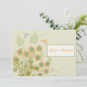 コーラル&グリーンサークルフローラ結婚式の招待 招待状 (スタンド正面)