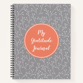 コーラル&グレーカスタム感謝ジャーナル ノートブック