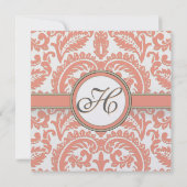 コーラル&グレーダマスクウェディング招待状 招待状 (裏面)