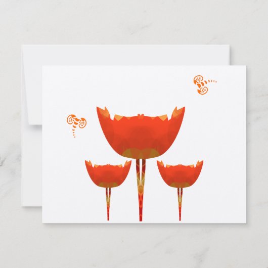 コーラル&グレーワイルドフラワービーウェディングRSVP 出欠カード (裏面)