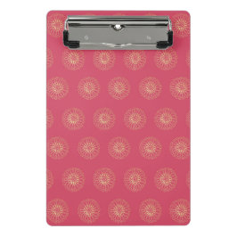 コーラル | ゴールデン ジニア フラワー メダリオン ミニクリップボード