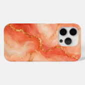 コーラル ゴールド マーブル リバー アブストラクト Case-Mate iPhoneケース (裏面 (横))